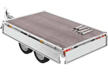 Zweiachsanhänger 254×151 mit Unitrailer Vollgummirädern 250/2 dmc 750 kg